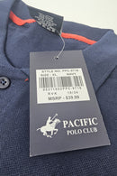 PACIFIC POLO CLUB MEN'S SHORT SLEEVES 3 BUTTONS POLO SHIRT - SIZE: MEN XL - NAVY - Like New