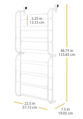 WHITMOR 24 Pair Over The Door Shoe Rack - White Like New