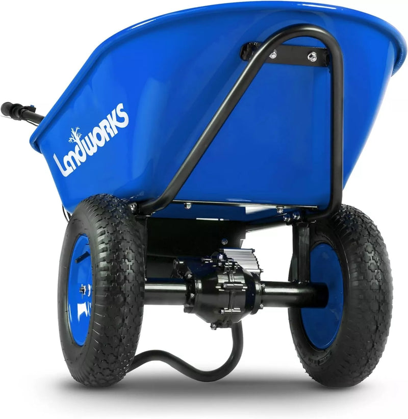 LANDWORKS WHEELBARROW UTILITY CART ELECTRIC POWERED 24V DC 180W 330LBS - BLUE - Like New
