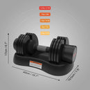 BPULSE 12.5KG/27.5LB ADJUSTABLE DUMBBELL WITH HANDLE AND WEIGHT PLATE - BLACK - Like New