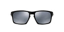 OAKLEY MEN'S OO9262 SLIVER RECTANGULAR SUNGLASSES POLISHED BLACK/BLACK - Like New