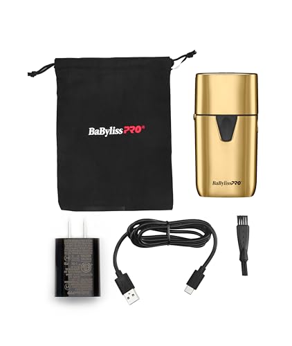BABYLISSPRO UVFOIL UV-DISINFECTING METAL SINGLE-FOIL SHAVERS - GOLD - Like New