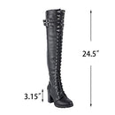 Milwaukee Riders Women Motorcycle Biker Knee High Laced Boots (8 M US) Black - Like New