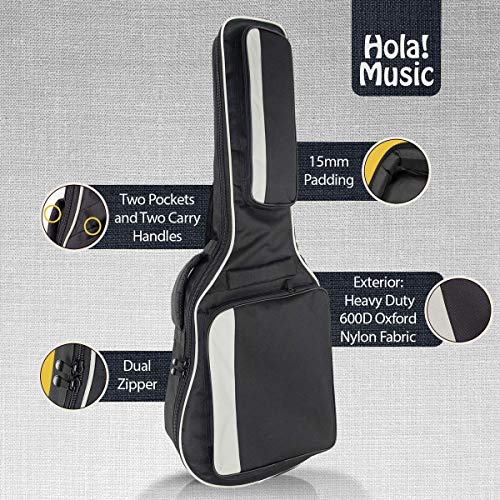 HOLA MUSIC ACOUSTIC AND CLASSICAL GUITARS GIG BAG 3/4 SIZE (36 INCH) - BLACK - Like New