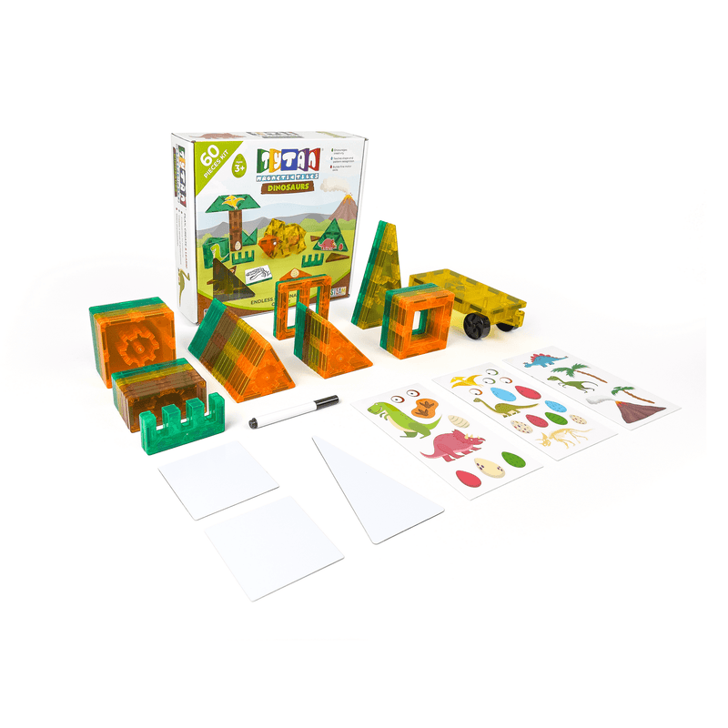TYTAN INTERNATIONAL TYTAN MAGNETIC TILES DINOSAURS 60-PIECE BUILDING BLOCKS SET - Brand New