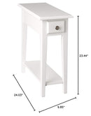 FRENCHI FURNITURE 24'' TALL END TABLE WITH STORAGE - OFF WHITE - Like New