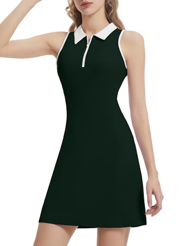 GGOV WOMEN TWO PIECE TENNIS GOLF WEAR DRESSES F WOMEN M - 04 DARK GREEN - Brand New
