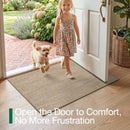 LUMI ULTRA THIN INDOOR DOOR MAT 17X30, NON-SLIP RUBBER DIRT TRAPPER - KHAKI - Brand New