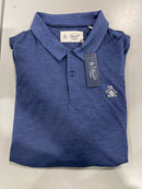 ORIGINAL PENGUIN SHORT SLEEVE 2 BUTTON POLO - SIZE: MEN XL - BLUE - Like New