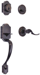 AMAZON BASICS FRONT DOOR LOCK SET HANDLESET SHELBY LEVER - OILED-BRONZE - Brand New