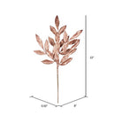 Vickerman 22" Rose Gold Glitter Bayleaf Christmas Spray, 12 Sprays per Pack - Brand New