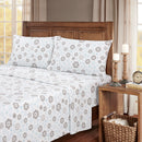 Kathy Ireland 4-Piece Gray Blue Frost 100% Turkish Cotton Flannel Full Sheet Set - Brand New