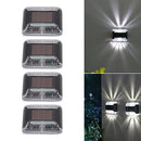 WOOXGEHM 4PCS LED Solar Wall Light, Illuminated Outdoor, WOOXGEHM-4PCS - BLACK - Like New