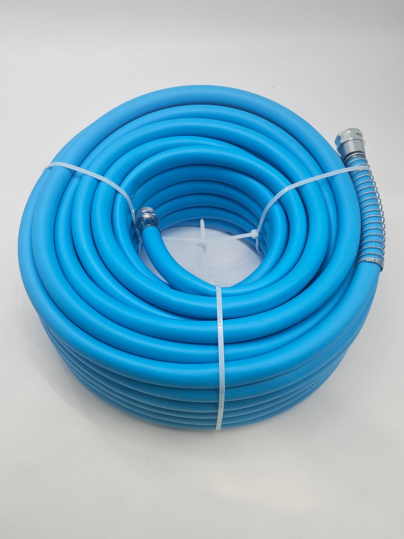 Aqua Joe AJPGH50-DWS 5/8 in 50 Ft. Hybrid Polymer Flex Kink Free Hose - Blue - Like New