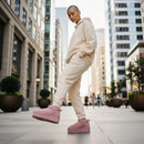 CUSHIONAIRE Platform Ankle Boots Suede Faux Fur Lining Cozy Winter -PINK 8.5 - Brand New