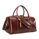 BAIGIO Genuine Leather Travel Duffel Gym Bag Overnight Luggage Tote - Burgundy - Like New