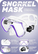 CAPAS SNORKEL MASK FINS SET - SIZE: WOMEN S - PURPLE - Like New