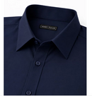 JAMES TAILORMEN' SLIM FIT LONG SLEEVE STRETCH DRESS SHIRT - SIZE: MEN 2XL - NAVY - Brand New