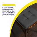 Sweet Home Collection Chair Cushion Memory Foam Pads Tufted Non Skid 2 Count - Brand New