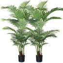 Fopamtri Artificial Areca Palm Plant 5 Feet Fake Palm Tree with 17 Trunks 2 Pack - Like New