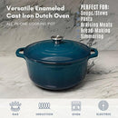 Lexi Home 6 Qt. Enameled Cast Iron Dutch Oven Pot LB5442 - Blue Shadow - Like New