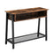 VASAGLE INDUSTRIAL SOFA TABLE, CONSOLE MESH RACK, LNT93X - RUSTIC BROWN - Like New