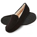 Floopi Women Slippers Moccasins, Faux Fur & Cozy Foam, Size WOMEN 11 - BLACK - Brand New