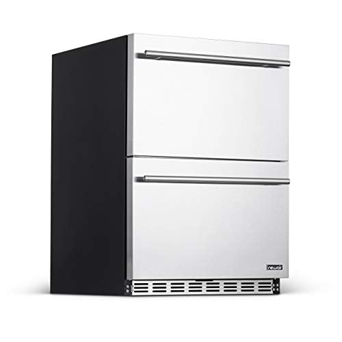 NEWAIR 24" OUTDOOR FRIDGE WITH DUAL DRAWERS FOR WINE, BEER, AND - Scratch & Dent