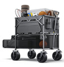 EVERYFUN 480LBS FOLDABLE DOUBLE DECKER WAGON CART BEACH CARTS PW-520A - GRAY - Like New