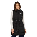 OLRB2276 Reebok Women's Long Puffer Vest With Hood Black M - Like New