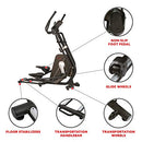 SUNNY HEALTH FITNESS ELLIPTICAL MACHINE W/BUILT-IN PULSE SENSOR SF-E3862 - BLACK - Like New