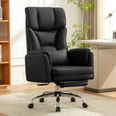 KERDOM ERGONOMIC BIG OFFICE LEATHER CHAIR EXPANDABLE ARMS RECLINING - BLACK - Like New
