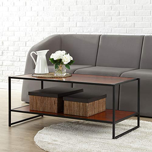 ZINUS TV Stand with Shelf, 40 Inch, Red mahogany wood grain - Like New