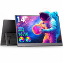WUAWE 14" ULTRA SLIM FHD PORTABLE MONITOR WITH KICKSTAND & DUAL SPEAKERS BLACK - Like New