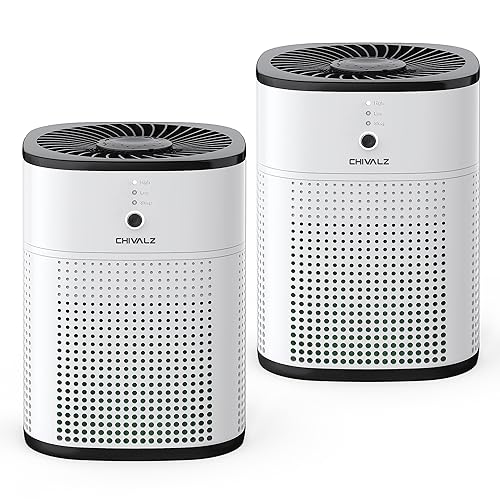 2 Pack CHIVALZ Air Purifiers for Bedroom with True HEPA Filter - Like New