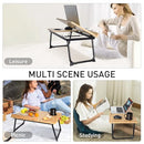 WISHACC BOOK STAND FOR READING IN BED BAMBOO LAPTOP STAND ADJUSTABLE - BAMBOO - Like New