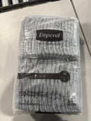 DEPEND FRESH PROTECTION ADULT DIAPERS UNDERWEAR MAXIMUM SIZE: MEN L 35-43 - GRAY - Brand New