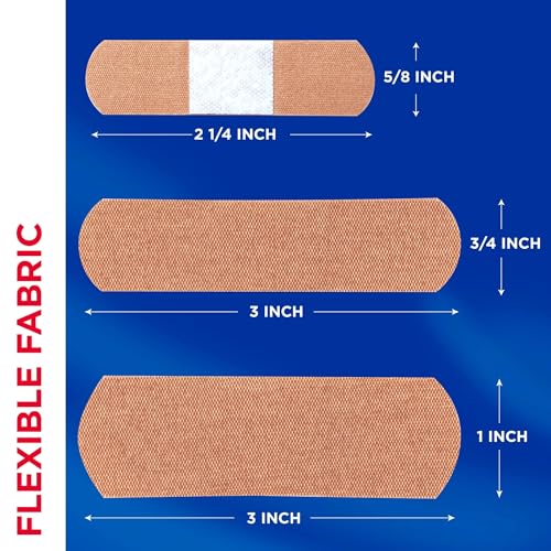 BAND-AID® FLEXIBLE FABRIC BANDAGES ASSORTED, 100 COUNT - BANDAGE FABRIC-100W - Like New