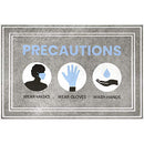 39845288102400036 APACHE MILLS FASHIONABLE DELUXE "PRECAUTIONS" MAT- GRAY - Brand New