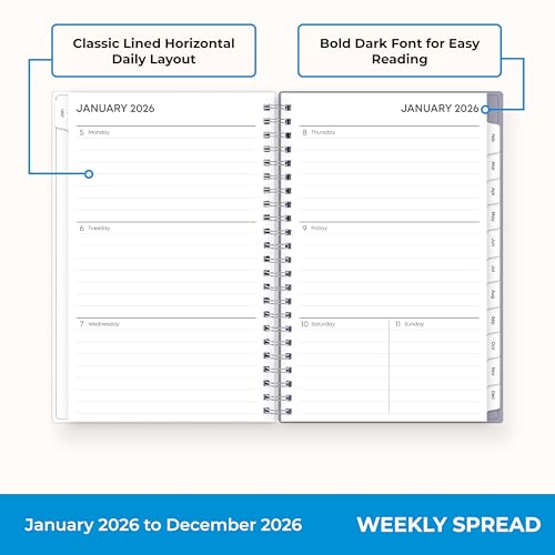 Blue Sky 2026 Weekly and Monthly Planner Calendar January 2026 - December 2026 - Brand New