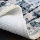 BIBB HOME WASHABLE FLANNEL PRINTED AREA RUG LATEX BACK 5X7FT - VINTAGE AZURE - Like New