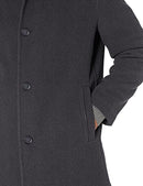 COLE HAAN MEN'S BUTTON UP WOOL PLUSH CAR COAT SIZE MEN M CHARCOAL - Brand New