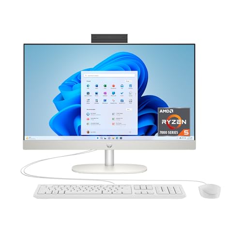 HP 24" AIO DESKTOP PC FHD RYZEN 5 7520U 8GB 256GB SSD 24-CR0002 - WHITE - Like New
