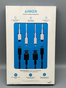 Anker PowerLine Select+ USB-A and C to Lightning Cable 4 Pack - Black/White - Brand New