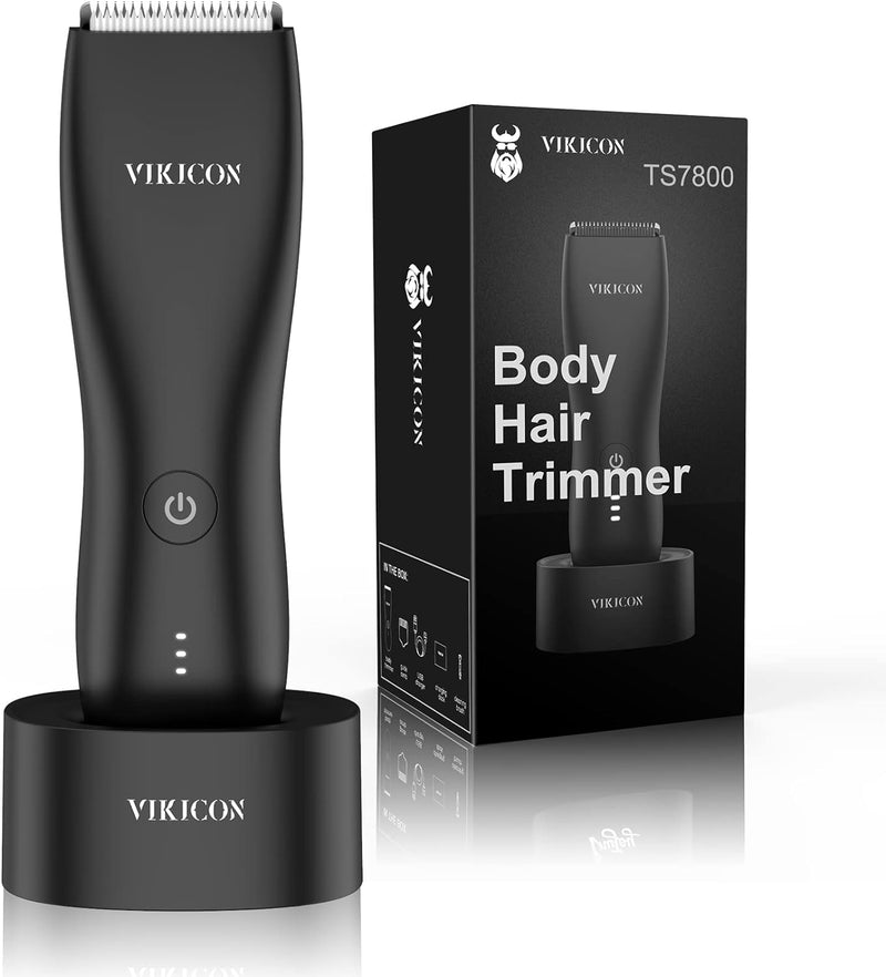 VIKICON Electric Groin Hair Trimmer with Standing Recharge Dock TS7800 - BLACK Like New