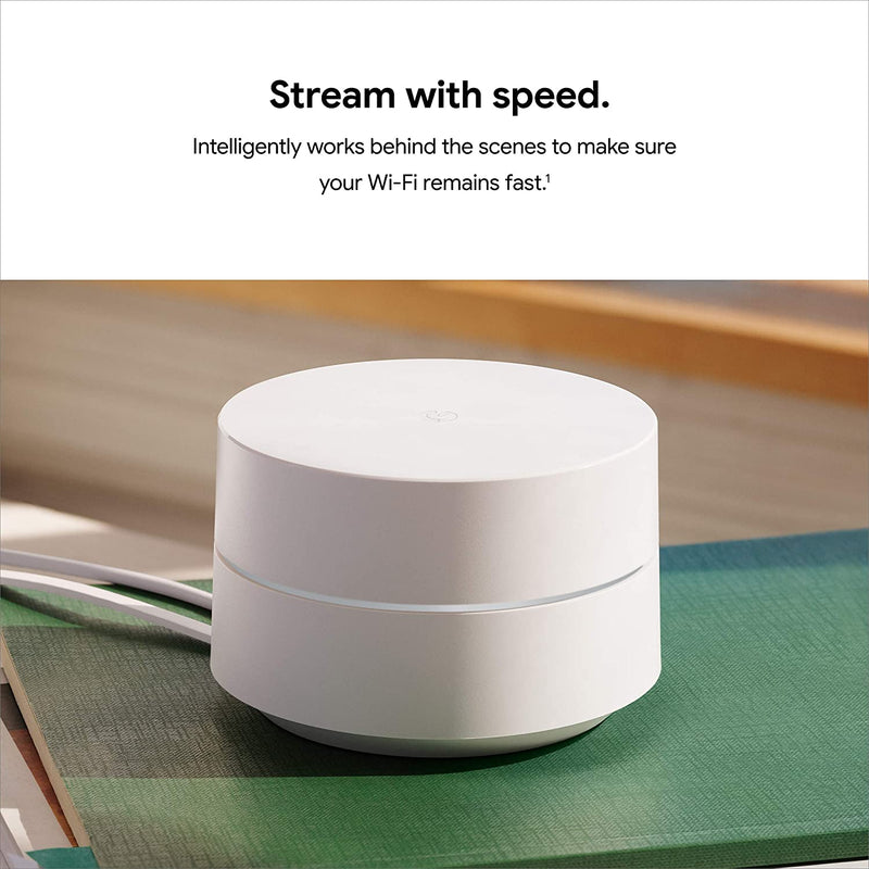 Google Wifi AC1200 Mesh WiFi Router 1500 SQ FT Coverage GA02430-US - White Like New