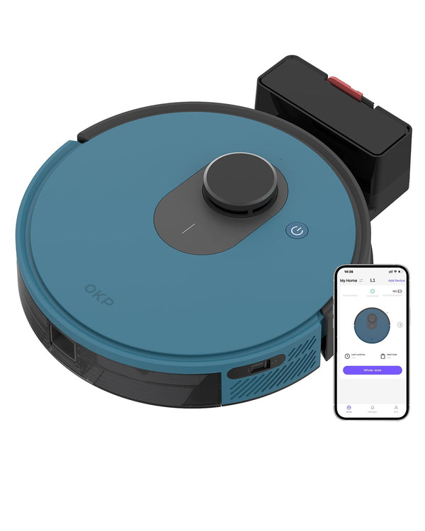 OKP Lidar Robot Vacuum Cleaner 4000Pa Suction Power No-Go Zone LiDAR Navigation - Like New