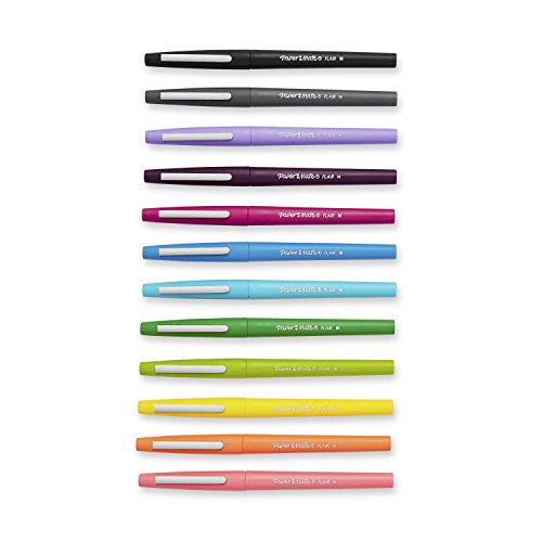 PAPER MATE FLAIR FELT TIP PENS, POINT (0.7MM), TROPICAL, CLASSIC 12 COUNT, CHYK - Brand New