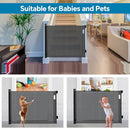 BULUBAKY EXTRA TALL SAFETY RETRACTABLE BABY GATE BLACK, 42" TALL X 55" WIDE - Like New