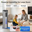 GLORYAIR HUMIDIFIERS 2.38GAL/9L DUAL ATOMIZERS FOR LARGE ROOM - GRAY - Like New
